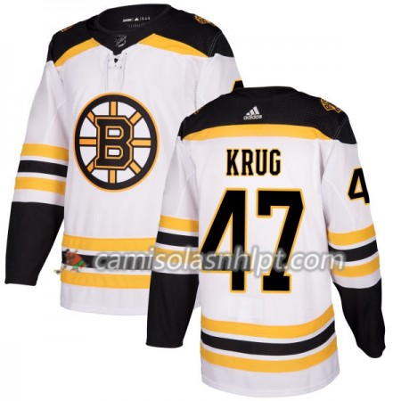 Camisola Boston Bruins Torey Krug 47 Adidas 2017-2018 Branco Authentic - Homem